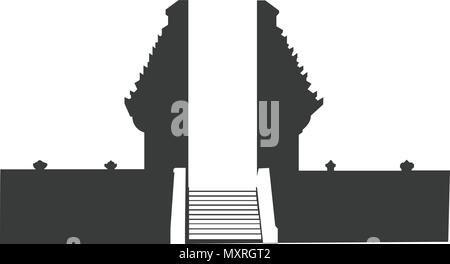 Tradizionale architettura balinese, temple gate Illustrazione Vettoriale