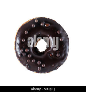 Unico cioccolato ciambella di vetrate con scaglie di cioccolato Foto Stock