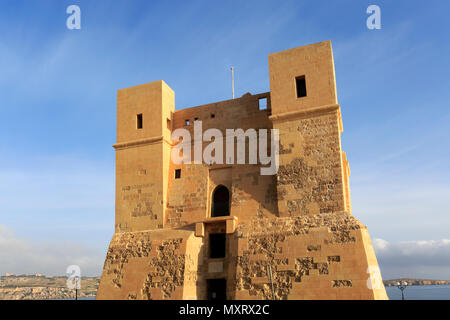 La Torre di Wignacourt, o Saint Paul Bay Tower, una torre di avvistamento protettivo in St Paul Bay, Malta Foto Stock