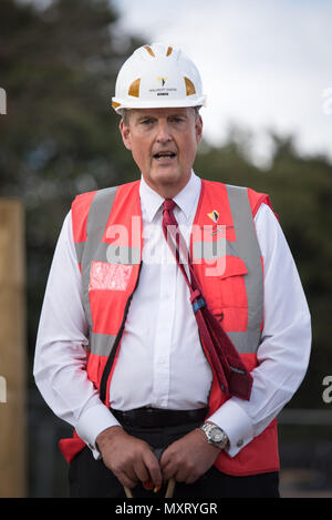 Sito Wildernesse, cava della guarnizione Rd, Sevenoaks, TN13 3SL. Il 9 settembre 2016. Una piantagione di alberi evento segna l'inizio dei lavori di costruzione di una grammatica schoo Foto Stock