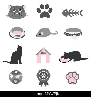 Pet set di icone Illustrazione Vettoriale