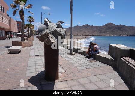 La città costiera di Gran Tarajal, Fuerteventura, Spagna Foto Stock