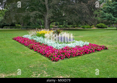 Il Christchurch Botanic Gardens, situato nel centro della città di Christchurch, Nuova Zelanda, sono state fondate nel 1863 quando un inglese di quercia era piantata a co Foto Stock