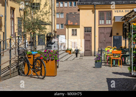Knappingsborg blocco città di Norrkoping. Norrkoping è una vecchia città industriale e il blocco era un ex fabbrica di snus risalente al XVIII secolo Foto Stock