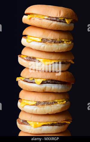 Burger pila Foto Stock