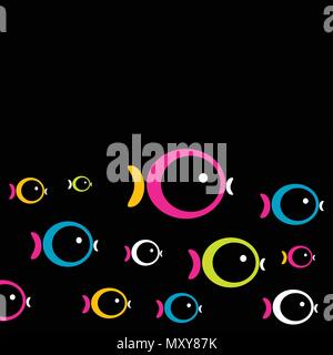 Modello senza giunture di pesci colorati Illustrazione Vettoriale