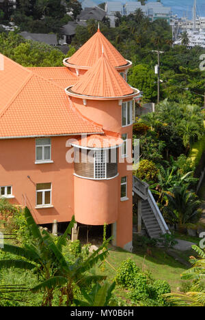 Casa costiera, Marigot Bay, St Lucia, dei Caraibi Foto Stock