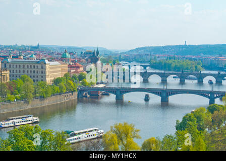 Fiume Vltava, Praga, Repubblica Ceca Foto Stock