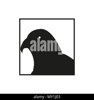 Vector elegante Silhouette astratta eagle Icona sfondo bianco. Illustrazione Vettoriale