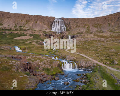 Area Dynjandi, West fiordi, Islanda Foto Stock