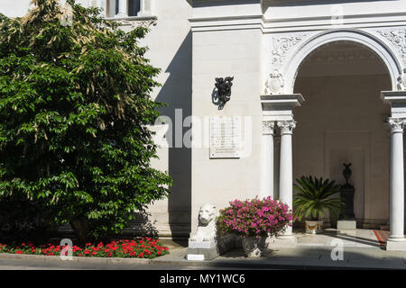 Yalta, Crimea-maggio 30, 2016: architettura e design degli interni del palazzo di Livadia. Foto Stock