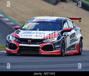 Finlay Crocker, Honda Civic Type-R, TCR TCR campionato britannico, TCR UK weekend di gara di Brands Hatch, giugno 2018, TCR UK weekend di gara. Autosport, automobili, circuiti Foto Stock