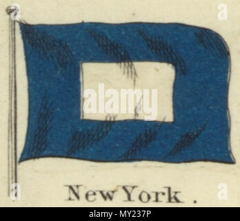 . Inglese: segnali per i piloti. New York. Johnson nuovo grafico di emblemi nazionali, 1868.jpg Johnson nuovo grafico di emblemi nazionali. La stampa mostra le bandiere dei vari paesi, quelle percorse da navi e il 'Signals per piloti." nell'angolo in alto a sinistra è il 'degli Stati Uniti 37-stella bandiera, nell'angolo in alto a destra è il "Royal Standard del Regno Unito Gran Bretagna & Irlanda'; nell'angolo in basso a sinistra è il "russo" Standard e nell'angolo in basso a destra è il 'Standard francese." Il flag su questo foglio differiscono leggermente da quelli su di un altro foglio numerato 4 [top left] e 5 [in alto a destra Foto Stock