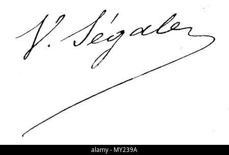 . Français : Firma de Victor Segalen au bas d'une lettre le 4 juillet 1896 . Il 4 luglio 1896. Victor Segalen 488 firma Victor Segalen Foto Stock