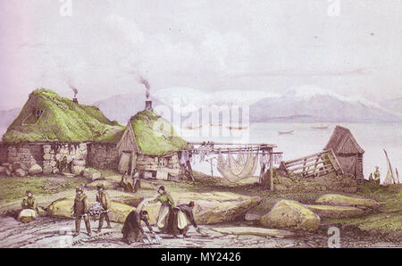 492 Sjómannsbýli í Reykjavík 1836 Foto Stock