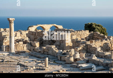 Antiche rovine romane a Kourion sulla costa meridionale di La Repubblica di Cipro Foto Stock