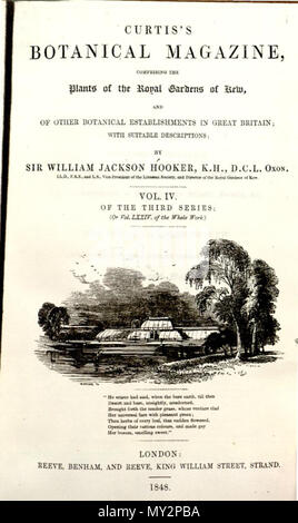 . Volume 74 titolo. Noto anche come Serie 3, vol. 4 . TBA 518 il Botanical Magazine-Vol 74 titolo Foto Stock