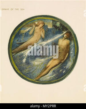 . Inglese: secondo il Birmingham Musei sito 'una pagina dalla edizione facsimile di Burne-Jones' Fiore libro, uno di 38 disegni ad acquerello riprodotto da Henri Piazza et Cie, per la raffinata arte della società, Londra in 1905.' Fiore di cui è la "Tomba del Mare" . 1905 520 Il Fiore libro - Tomba del mare Foto Stock