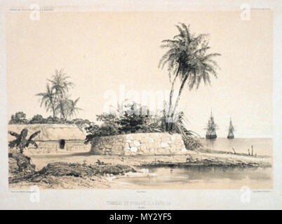 542 Urville-Tahiti-tomba Foto Stock