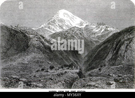 . Inglese: Viaggi nel Caucaso centrale e a Basan: include visite al monte Ararat e Tabreez e salite di Kazbek Elbruz e . 1869. Douglas William Freshfield (1845-1934) 534 viaggi nel Caucaso centrale e Bash P.186 Foto Stock