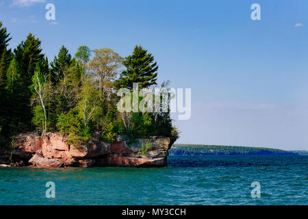 Le isole sul lago Superiore e il Apostle Islands National Lakeshore, Bayfield, Wisconsin, STATI UNITI D'AMERICA Foto Stock