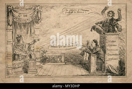 . Inglese: Caricatura di Edward Irving . 1824. Isaac Robert Cruikshank 155 Edward Irving caricatura Foto Stock