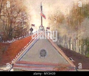 602 Фрагмэнт карцiны Юлиуша Клевера "Шляхецкая сядзiба" (1901) Foto Stock