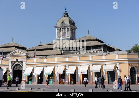 Santiago del Cile: Esterno del Mercato Centrale aka Mercado Central Foto Stock