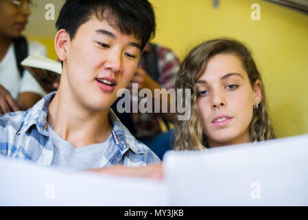 Gli studenti che studiano insieme Foto Stock