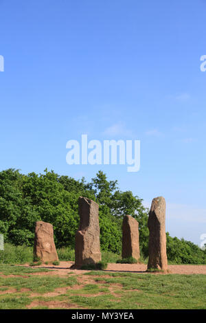 Le quattro pietre sul Clent hills, 315m (1.035 ft) Foto Stock