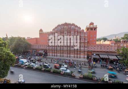 Hawa Mahal (Palast di venti) a Jaipur Foto Stock