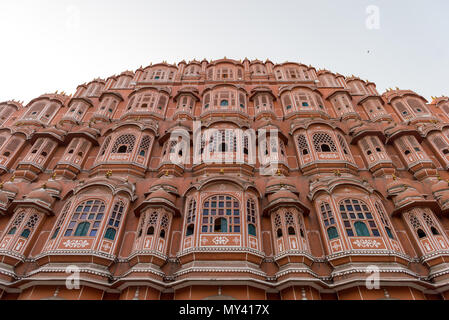 Hawa Mahal (Palast di venti) a Jaipur Foto Stock