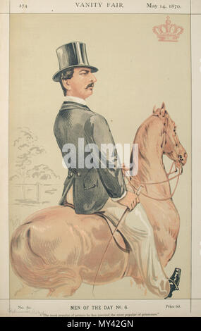 . Gli uomini del giorno No.6: caricatura del principe teck. La didascalia recita: 'Il più popolare di princes ha sposato il più popolare di principesse.' . 14 maggio 1870. "ATn' Alfred Thompson 515 Francesco, duca di Teck, Vanity Fair, 1870-05-14 Foto Stock