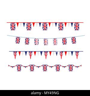 Impostare il decor Union Jack flag Illustrazione Vettoriale