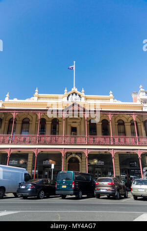 Facciata del Vecchio Municipio di coloni in Lydiard Street nella città di Ballarat, Victoria, Australia Foto Stock