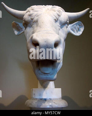 . Inglese: la testa di un toro (1824, Gaetano Monti) situato nella Galleria Nazionale di arte del West Building a Washington D.C. Il 10 giugno 2010. AgnosticPreachersKid 232 testa di un toro - 2 Foto Stock