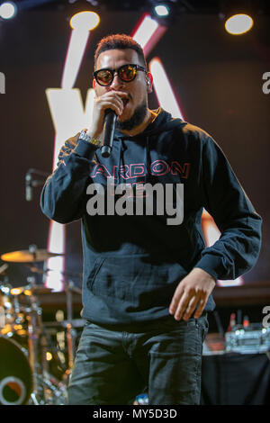 Cannes, Francia, 5 giugno 2018, AKA in concerto al MIDEM 2018, Midem Beach, Cannes © ifnm / Alamy Live News Foto Stock