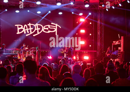 Cannes, Francia, 5 giugno 2018, AKA in concerto al MIDEM 2018, Midem Beach, Cannes © ifnm / Alamy Live News Foto Stock