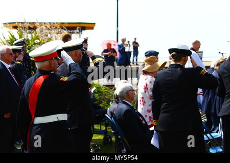 Portsmouth, Regno Unito. Il 6 giugno, 2018. D annuale servizio giorno del ricordo organizzata dalla Royal British Legion. Credito: FSM Fotografia/Alamy Live News Foto Stock