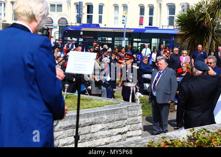Portsmouth, Regno Unito. Il 6 giugno, 2018. D annuale servizio giorno del ricordo organizzata dalla Royal British Legion. Credito: FSM Fotografia/Alamy Live News Foto Stock