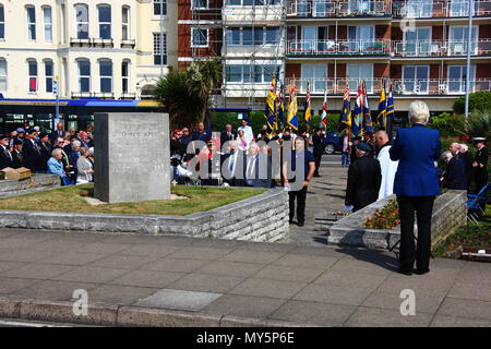 Portsmouth, Regno Unito. Il 6 giugno, 2018. D annuale servizio giorno del ricordo organizzata dalla Royal British Legion. Credito: FSM Fotografia/Alamy Live News Foto Stock