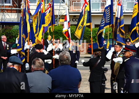 Portsmouth, Regno Unito. Il 6 giugno, 2018. D annuale servizio giorno del ricordo organizzata dalla Royal British Legion. Credito: FSM Fotografia/Alamy Live News Foto Stock