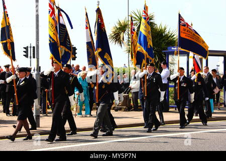 Portsmouth, Regno Unito. Il 6 giugno, 2018. D annuale servizio giorno del ricordo organizzata dalla Royal British Legion. Credito: FSM Fotografia/Alamy Live News Foto Stock