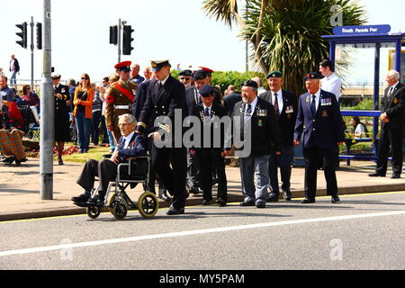 Portsmouth, Regno Unito. Il 6 giugno, 2018. D annuale servizio giorno del ricordo organizzata dalla Royal British Legion. Credito: FSM Fotografia/Alamy Live News Foto Stock