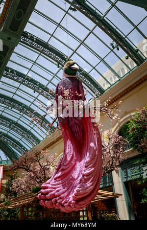 Las Vegas, Nevada - 28 Maggio 2018 : scenario di Bellagio Hotel la Serra e il Giardino Botanico di Las Vegas Foto Stock