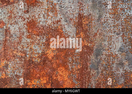 Ruggine di metallo metallo sfondo Texture di ruggine, la ruggine Foto Stock