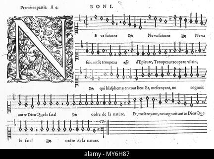 . Français : esempio di Le Roy et Ballard tipografia musicale nella metà del XVI secolo . 1 maggio 2014, 10:49:08. Le Roy et Ballard, musica stampanti (Parigi) 331 LRB musica Foto Stock