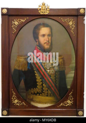 . Français : Il Portrait de Pierre II, empereur du Brésil, réalisé à l'huile sur toile par Louis-Auguste Moreaux en 1845 (Pinacoteca do Estado do São Paulo). Inglese: Il Portrait di Pedro II del Brasile, pittura ad olio da Louis-Auguste Moreaux, 1845 (Pinacoteca do Estado do São Paulo). 17 Settembre 2014 16:42:58. Louis-Auguste Moreaux (1817-1877) 330 Louis-Auguste Moreaux - Retrato de Don Pedro II Foto Stock