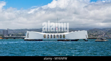 USS Arizona Memorial in Oahu, Hawaii Foto Stock