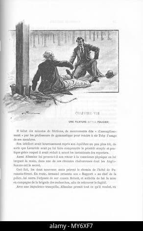 . Français : Pagina du Roman de Paul d'Ivoi "Triplex Corsaire" (1898), Première partie, chapitre 8, p. 71. La rotocalcografia onu est dessin de Louis Tinayre. 8 febbraio 2014, 13:03:30. Paolo d'Ivoi (texte), Louis Tinayre (dessin) 263 Ivoi-CorsaireTriplex-Partie1-Chap8-p71 Foto Stock